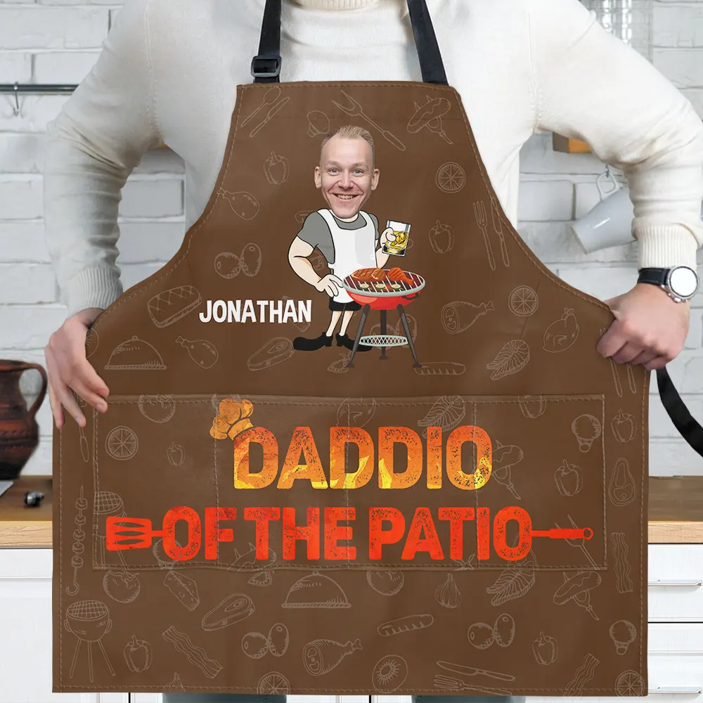 Custom Photo Father Papa Daddio Of The Patio - Personalized Apron - Image 4