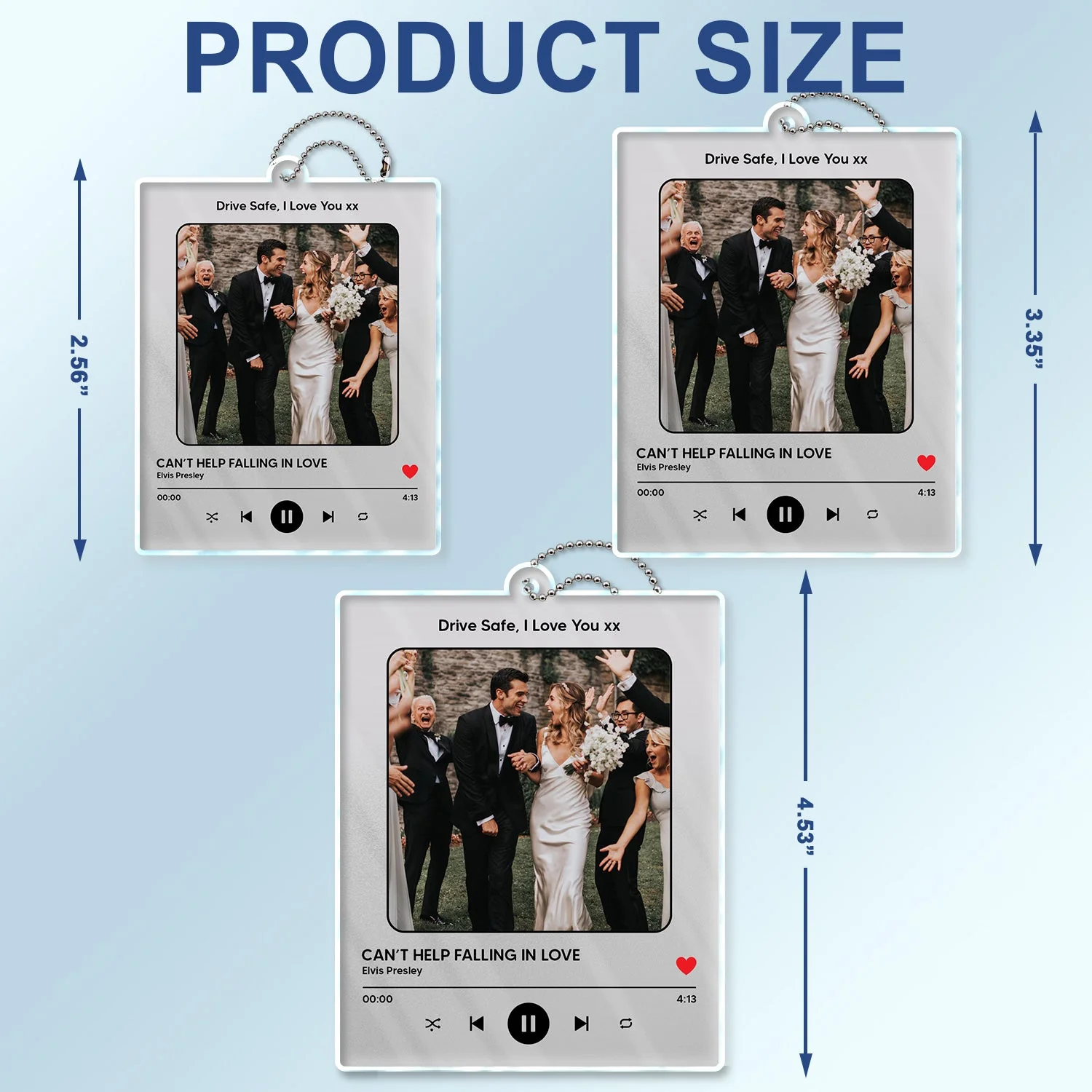 Custom Photo Favorite Song - Gift For Couples, BFF, Family - Personalized Acrylic Car Hanger - Image 5