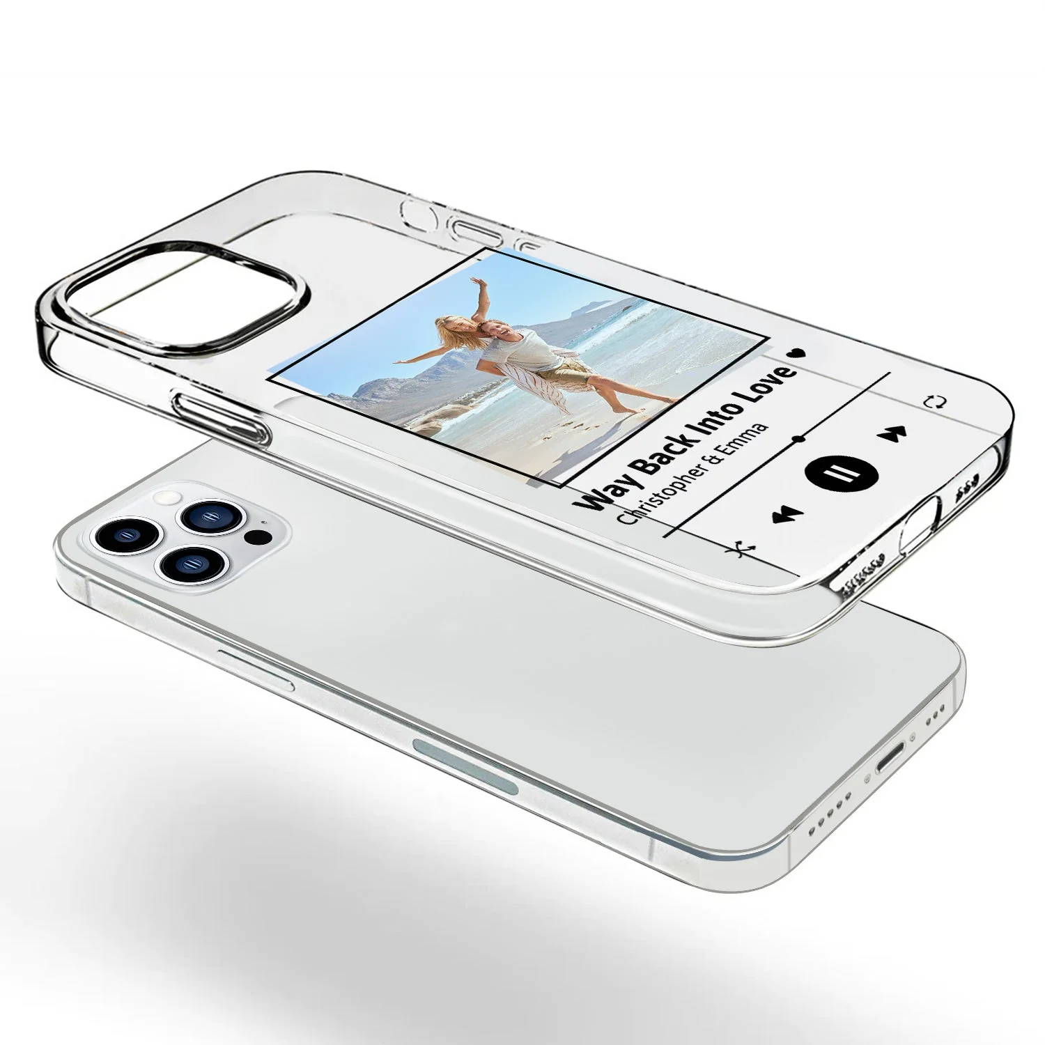 Custom Photo Favorite Song - Gift For Couples, Him, Her, Yourself - Personalized Clear Phone Case - Image 3
