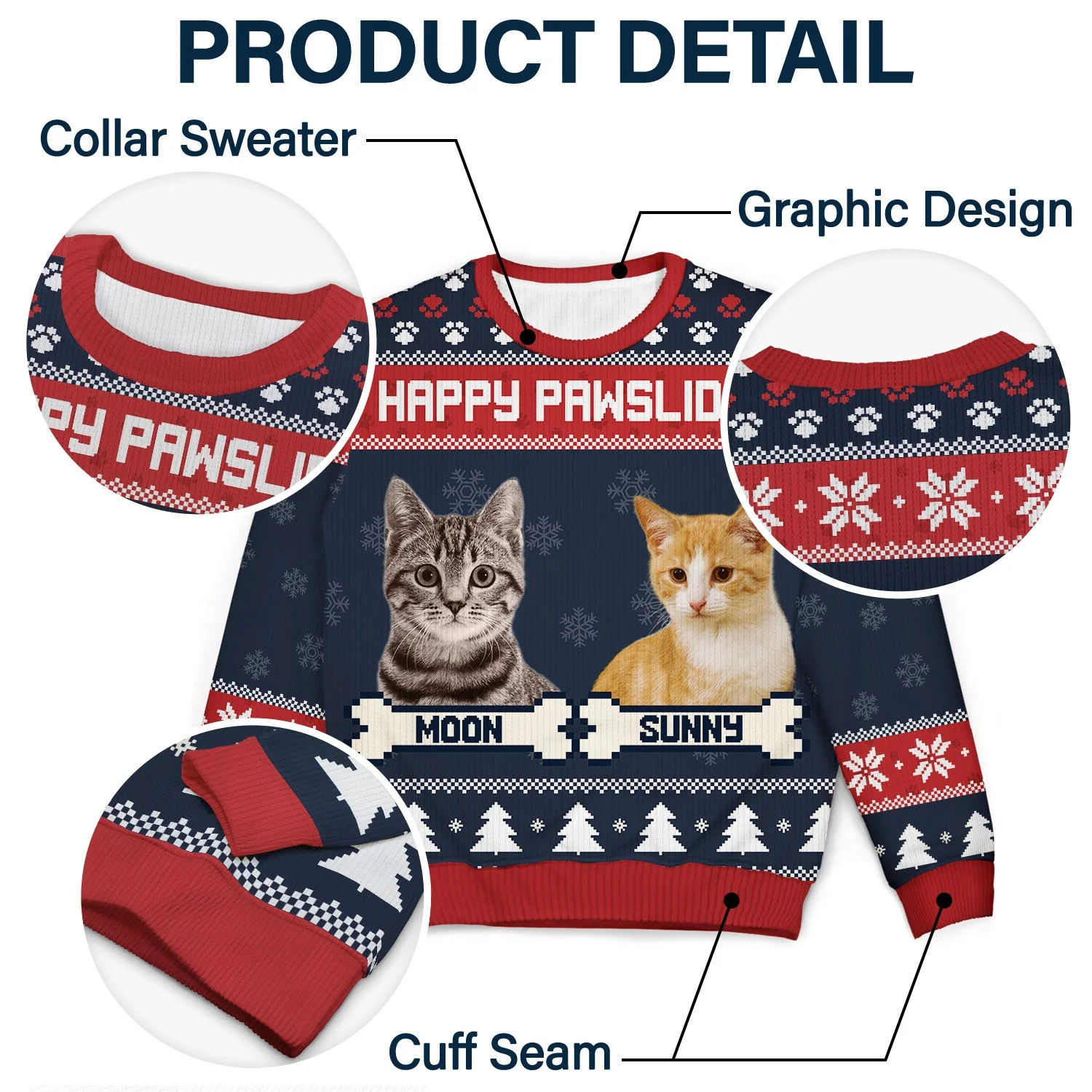 Custom Photo Feliz Navidog - Christmas Gift For Dog Lovers, Cat Lovers - Personalized Unisex Ugly Sweater - Image 7