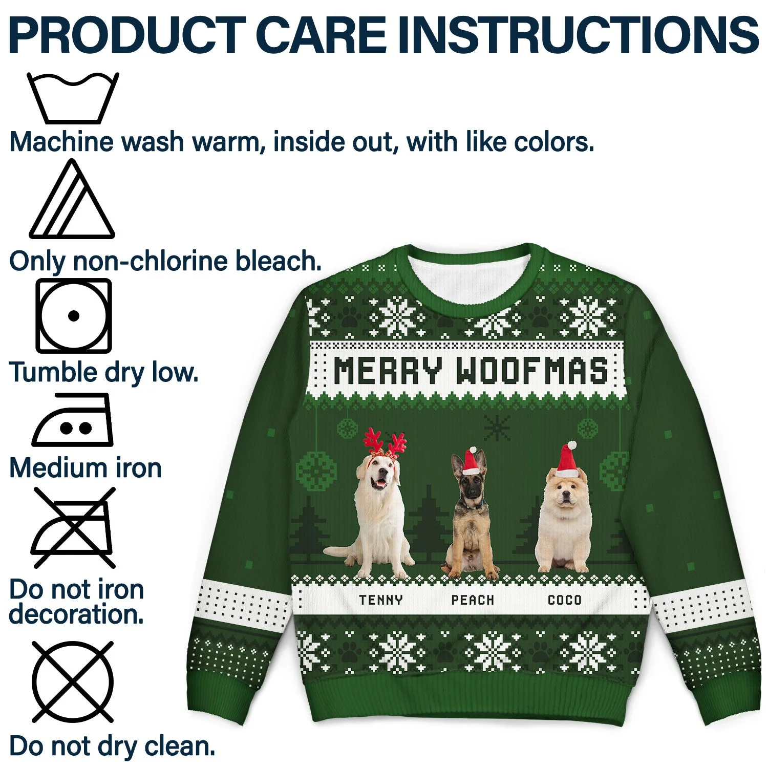 Custom Photo Feliz Navidog Merry Woofmas - Christmas Gift For Dog Lovers - Personalized Unisex Ugly Sweater - Image 8