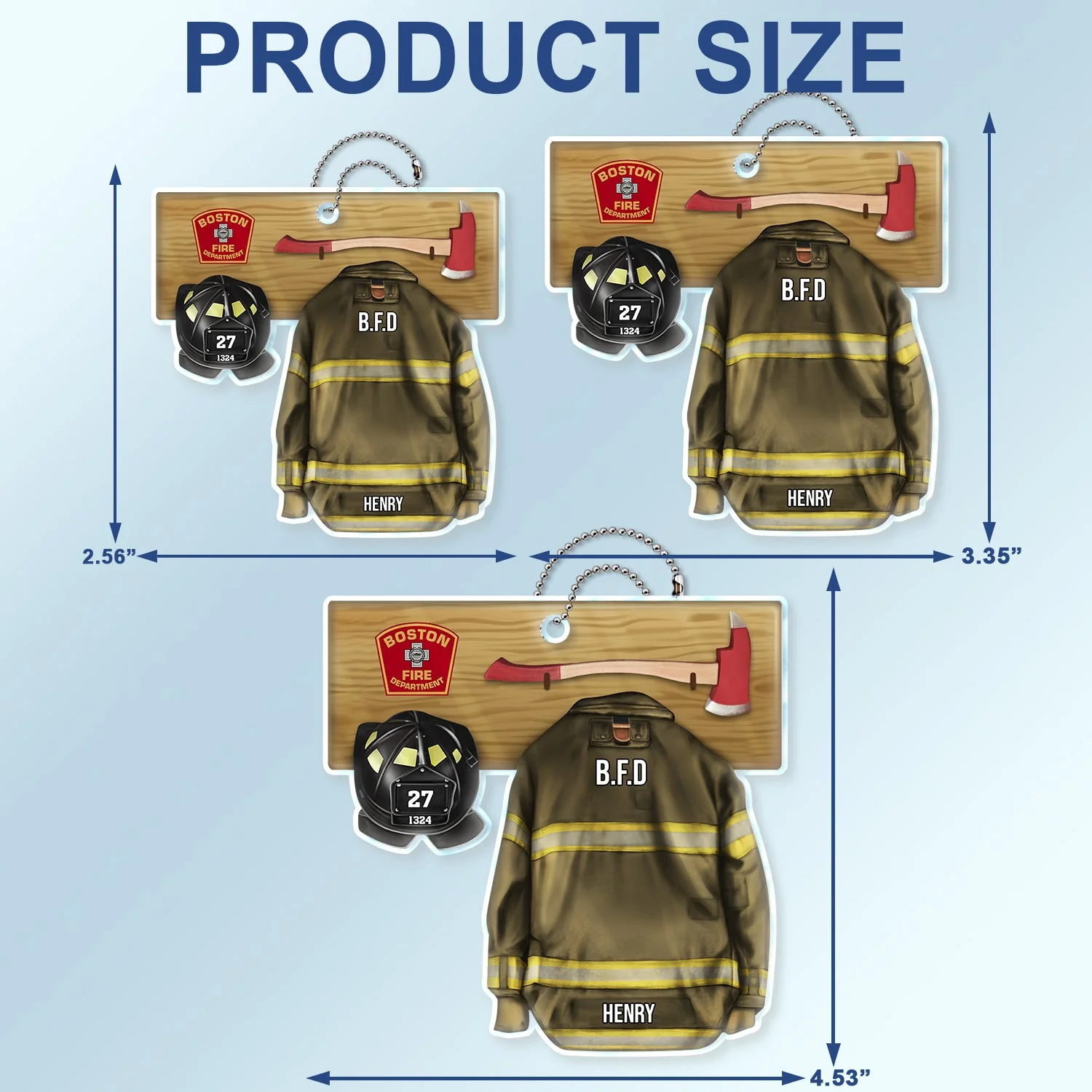 Custom Photo Firefighter Armor - Gift For Firefighter - Personalized Acrylic Car Hanger - Image 5
