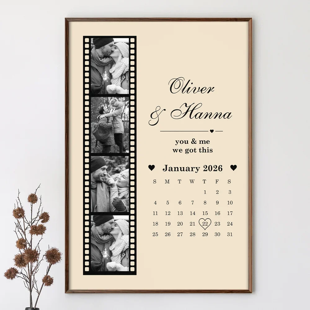 Custom Photo First Anniversary Romantic Couple - Personalized Poster - Image 3