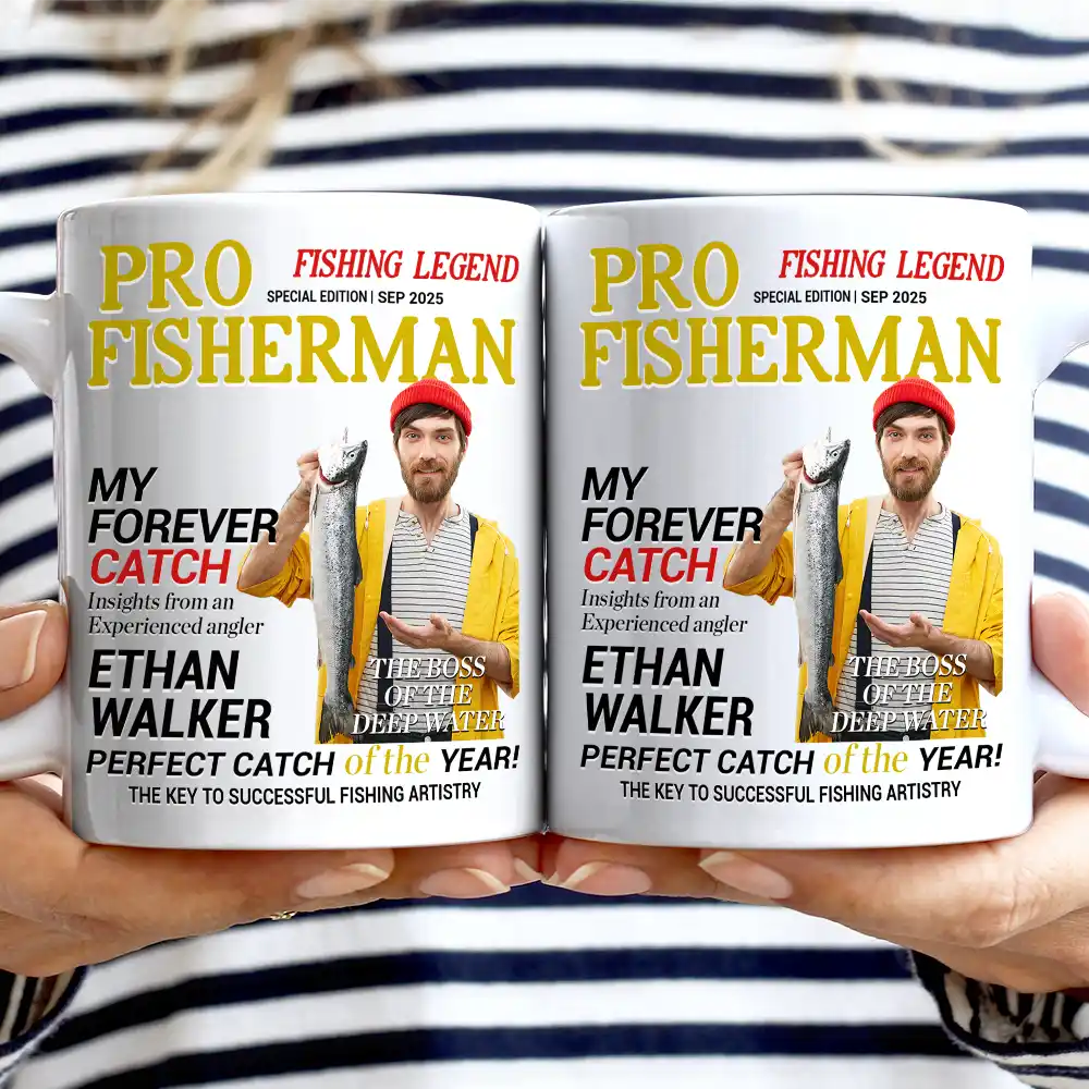 Custom Photo Fisherman Of The Year - Personalized Mug - Image 3