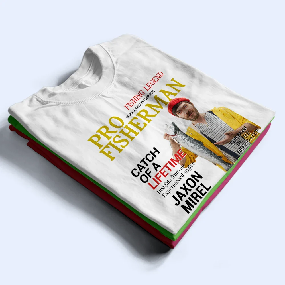 Custom Photo Fisherman Of The Year - Personalized T Shirt - Image 3