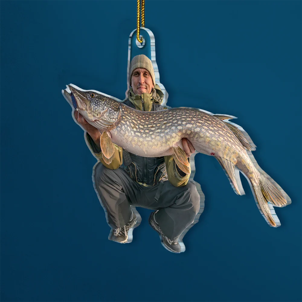 Custom Photo Fishing Lovers - Personalized Acrylic Photo Ornament - Image 3