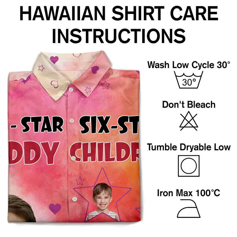 Custom Photo Five-Star Dad Six-Star Children - Personalized Hawaiian Shirt - Image 8