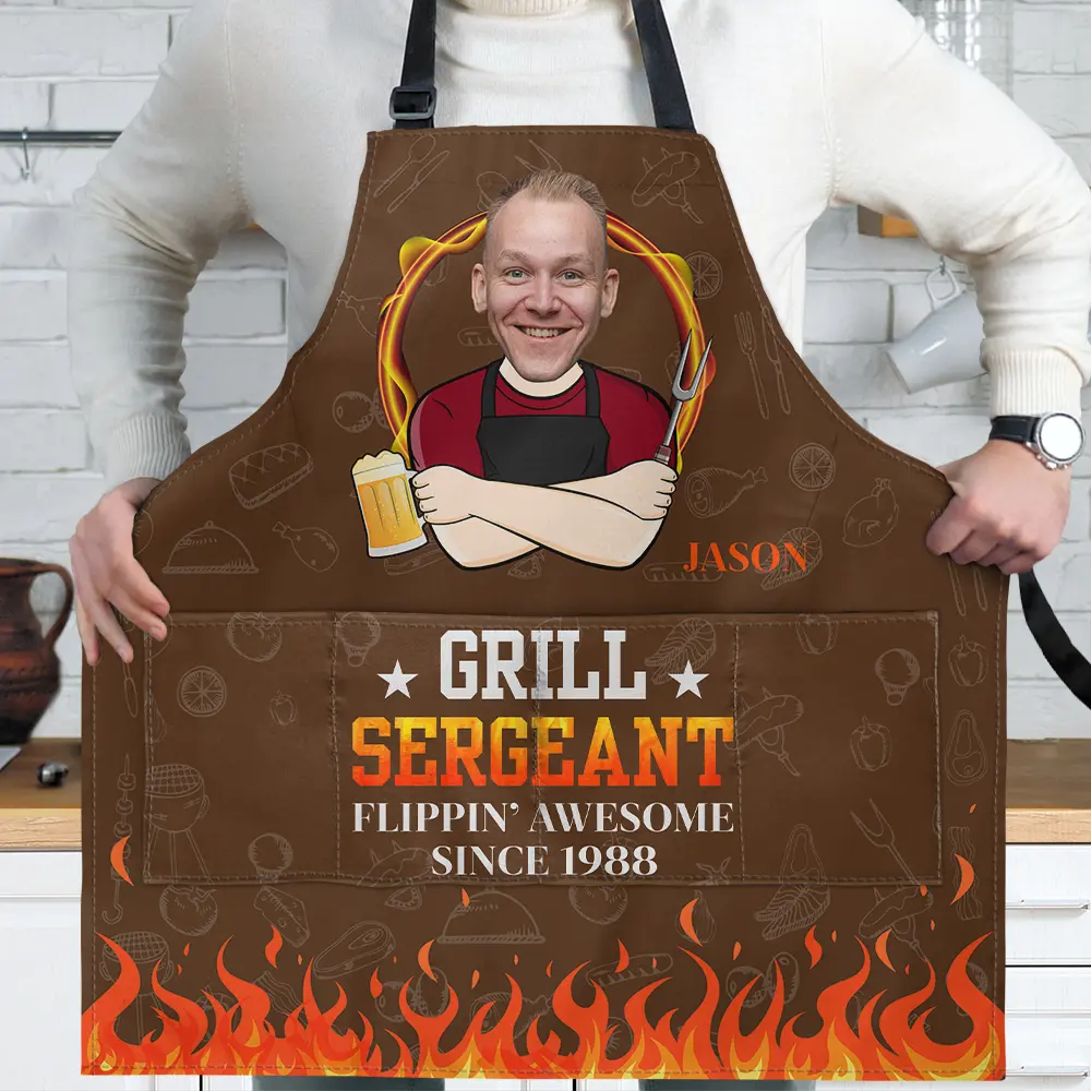 Custom Photo Flippin' Awesome Cooking - Personalized Apron - Image 3