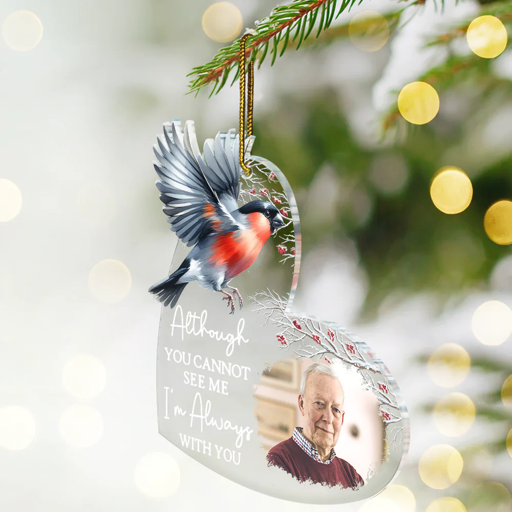 Custom Photo Flying Bird Although You Cannot See Me - Personalized Custom Shaped Acrylic Ornament - Image 2