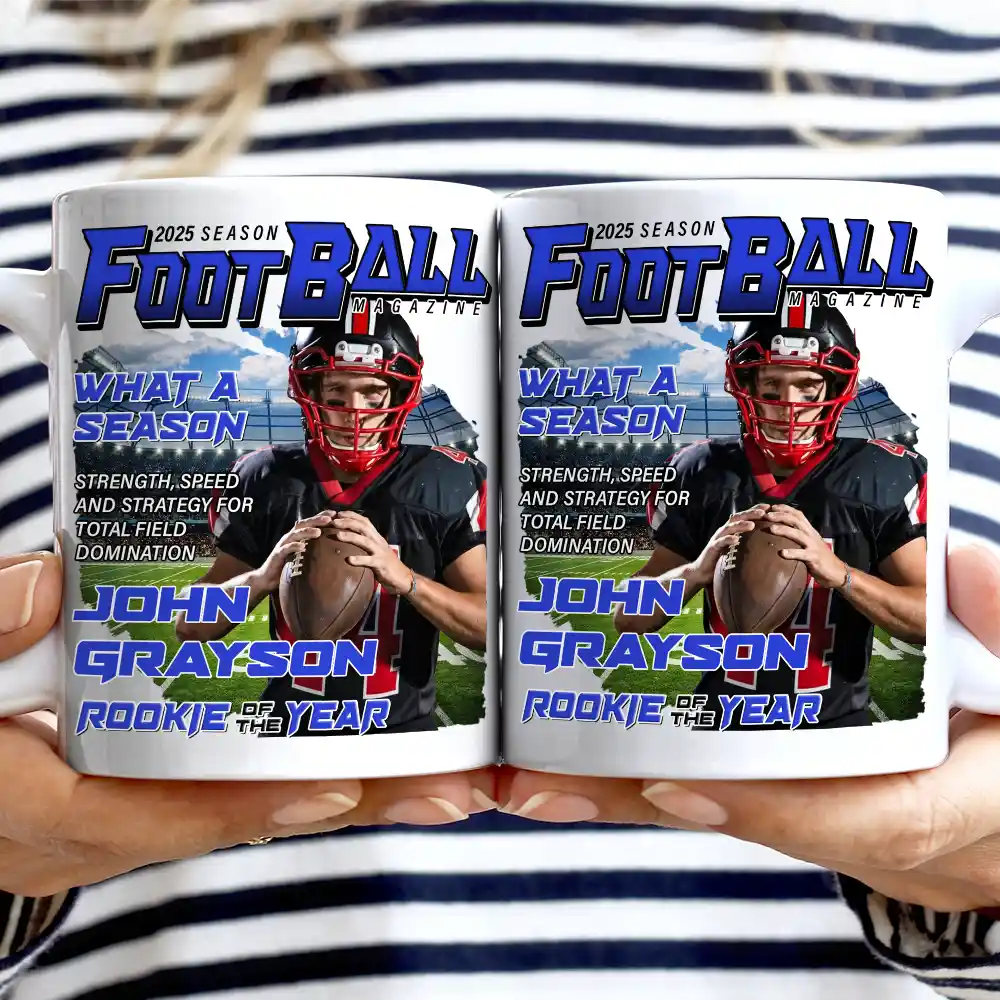 Custom Photo Football Magazine - Personalized Mug - Image 3