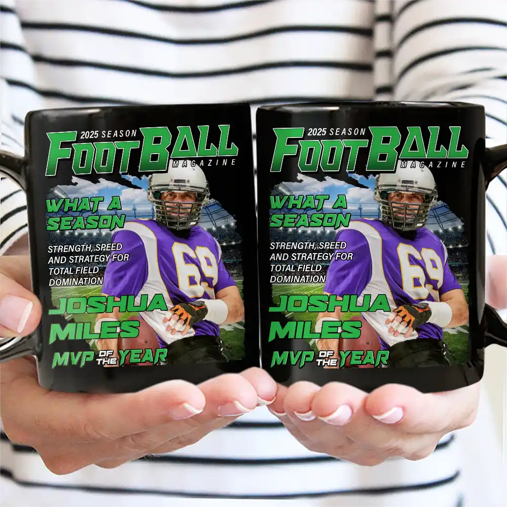 Custom Photo Football Magazine - Personalized Mug - Image 4