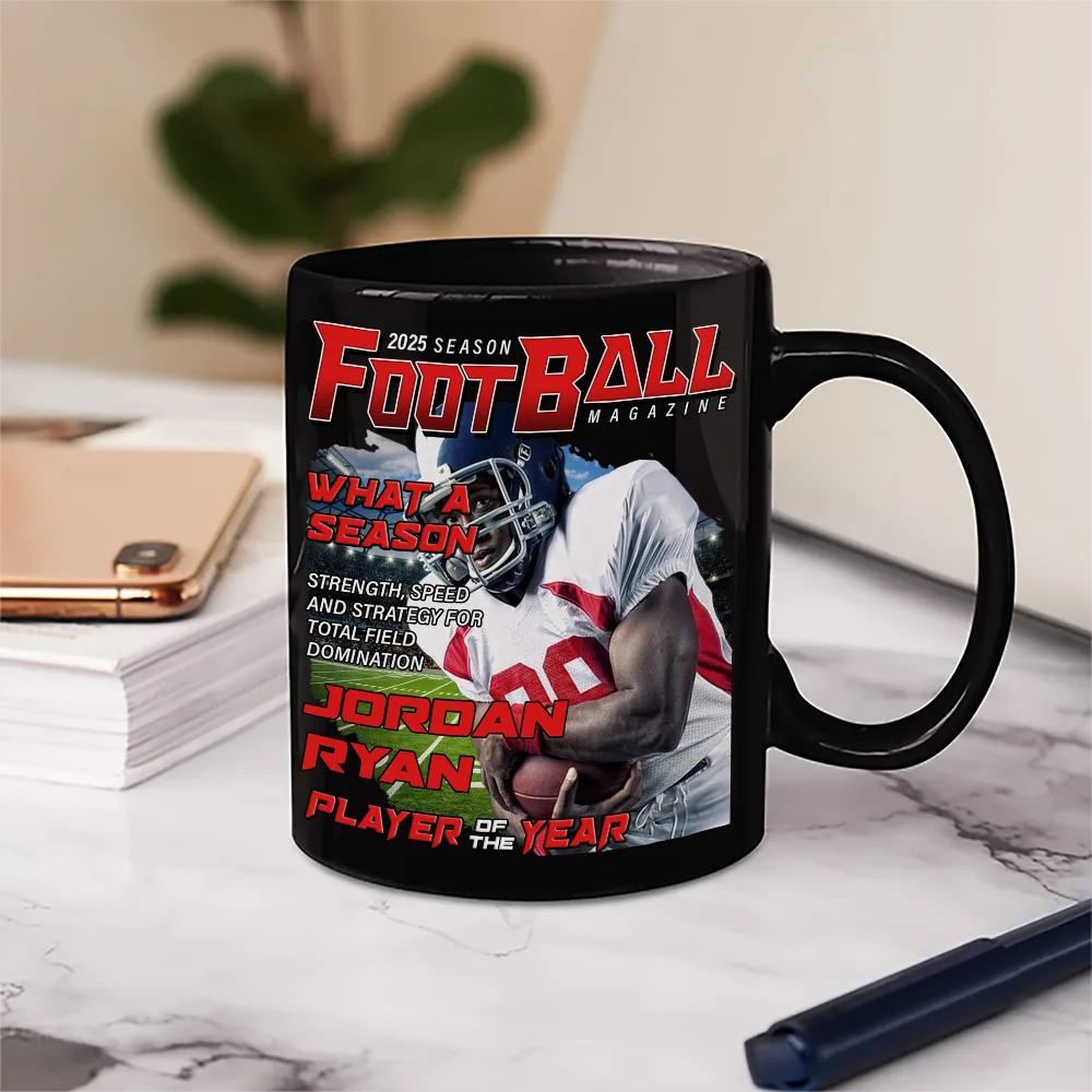 Custom Photo Football Magazine - Personalized Mug - Image 6