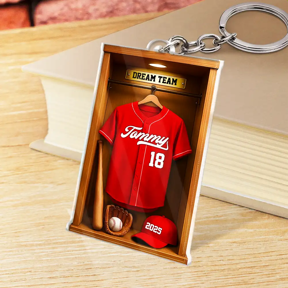 Custom Photo Football Soccer Locker 3D Effect - Personalized Acrylic Keychain - Image 2