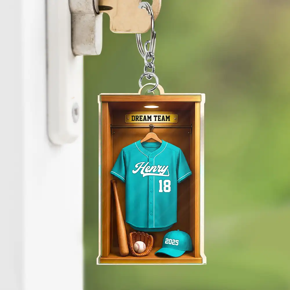 Custom Photo Football Soccer Locker 3D Effect - Personalized Acrylic Keychain - Image 3