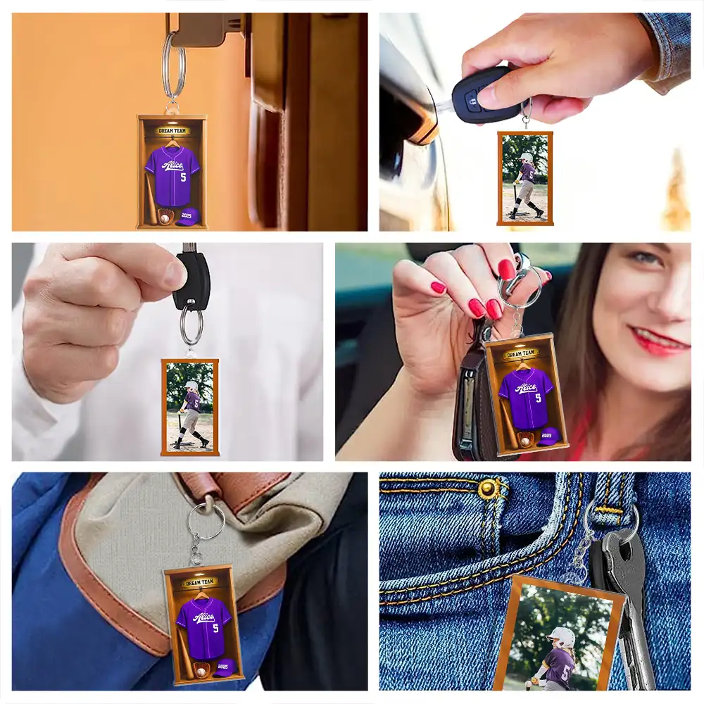 Custom Photo Football Soccer Locker 3D Effect - Personalized Acrylic Keychain - Image 7