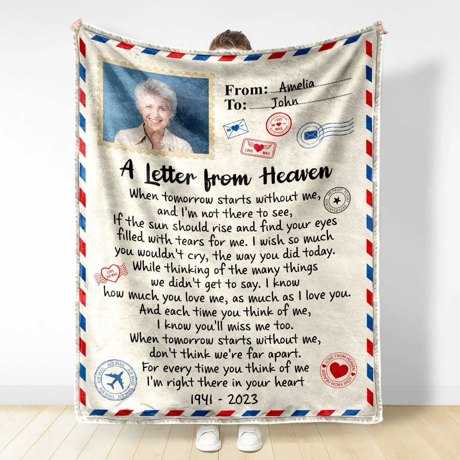 Custom Photo For Every Time You Think Of Me - Memorial Gift - Personalized Fleece Blanket - Image 2