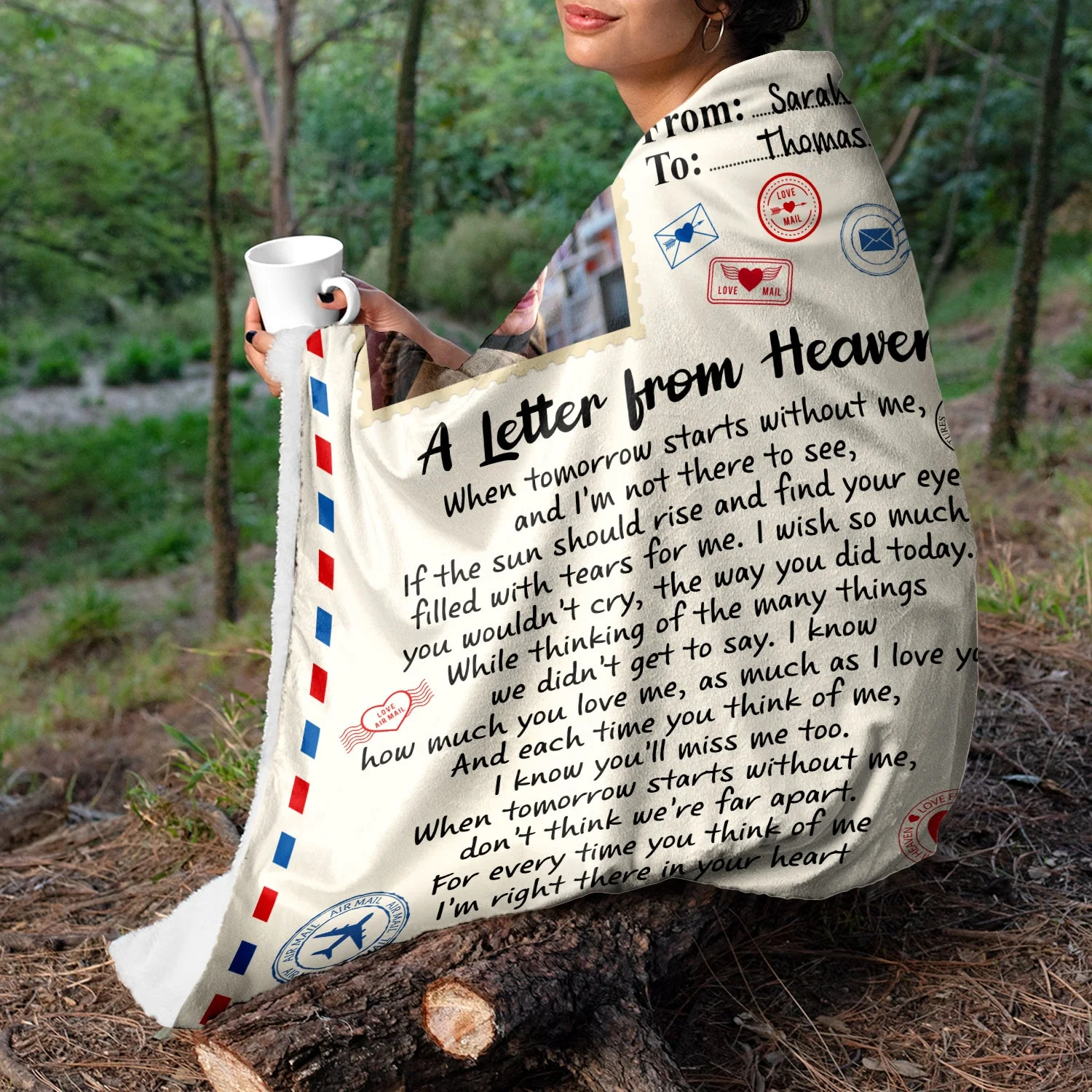 Custom Photo For Every Time You Think Of Me - Memorial Gift - Personalized Fleece Blanket - Image 3
