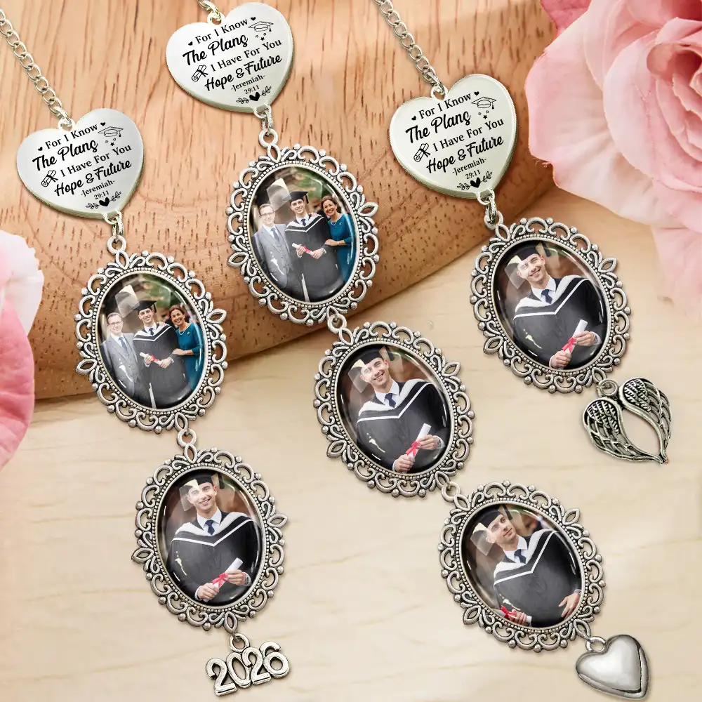 Custom Photo For I Know The Plans I Have For You - Personalized Graduation Tassel Charm - Image 2