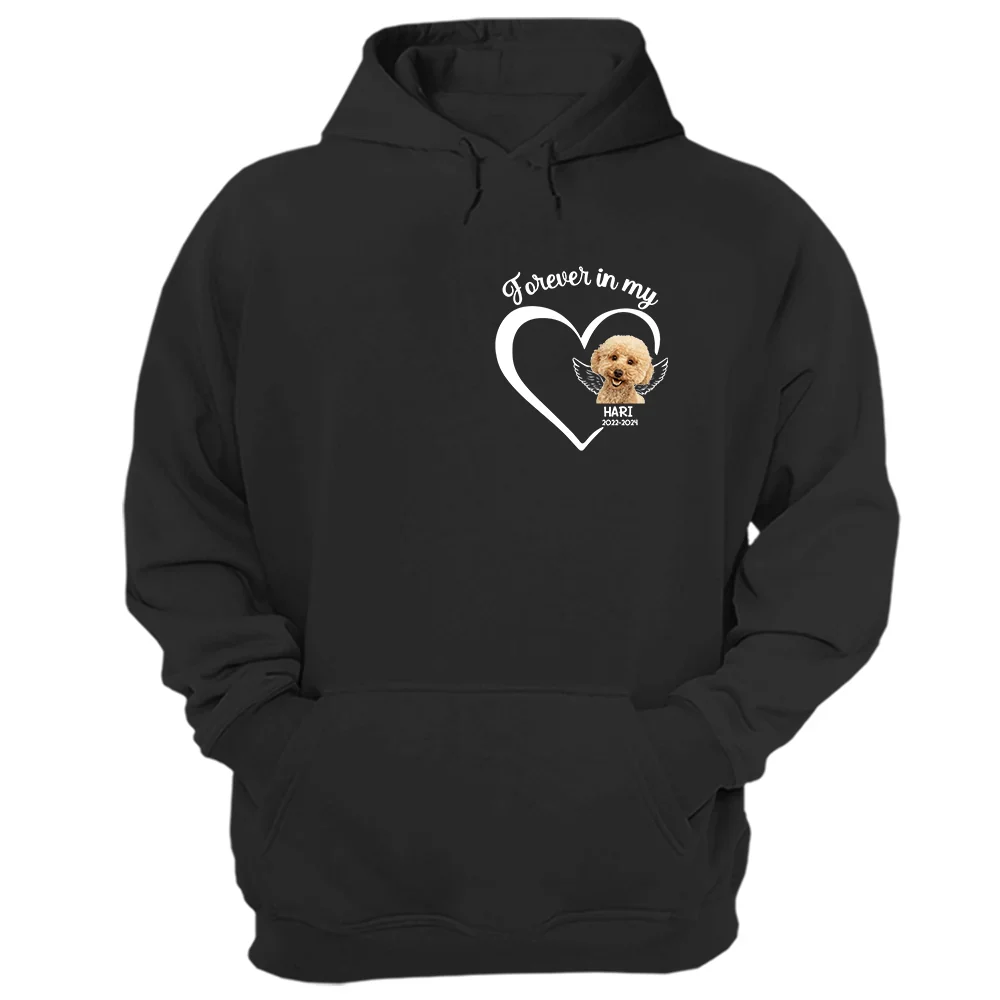 Custom Photo Forever In My Heart Memorial - Personalized T Shirt - Image 2