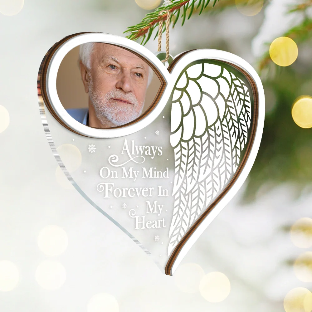 Custom Photo Forever In My Heart - Personalized 2-Layered Mix Ornament - Image 2
