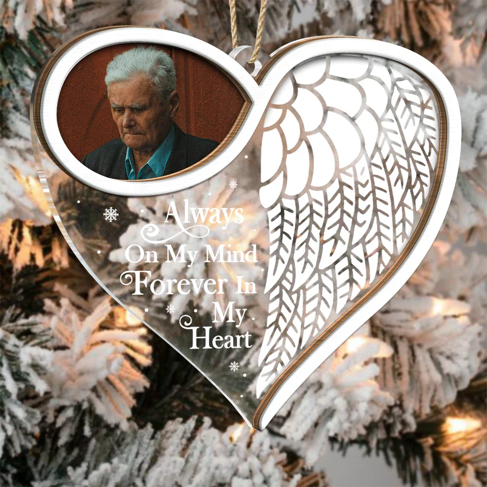 Custom Photo Forever In My Heart - Personalized 2-Layered Mix Ornament - Image 3
