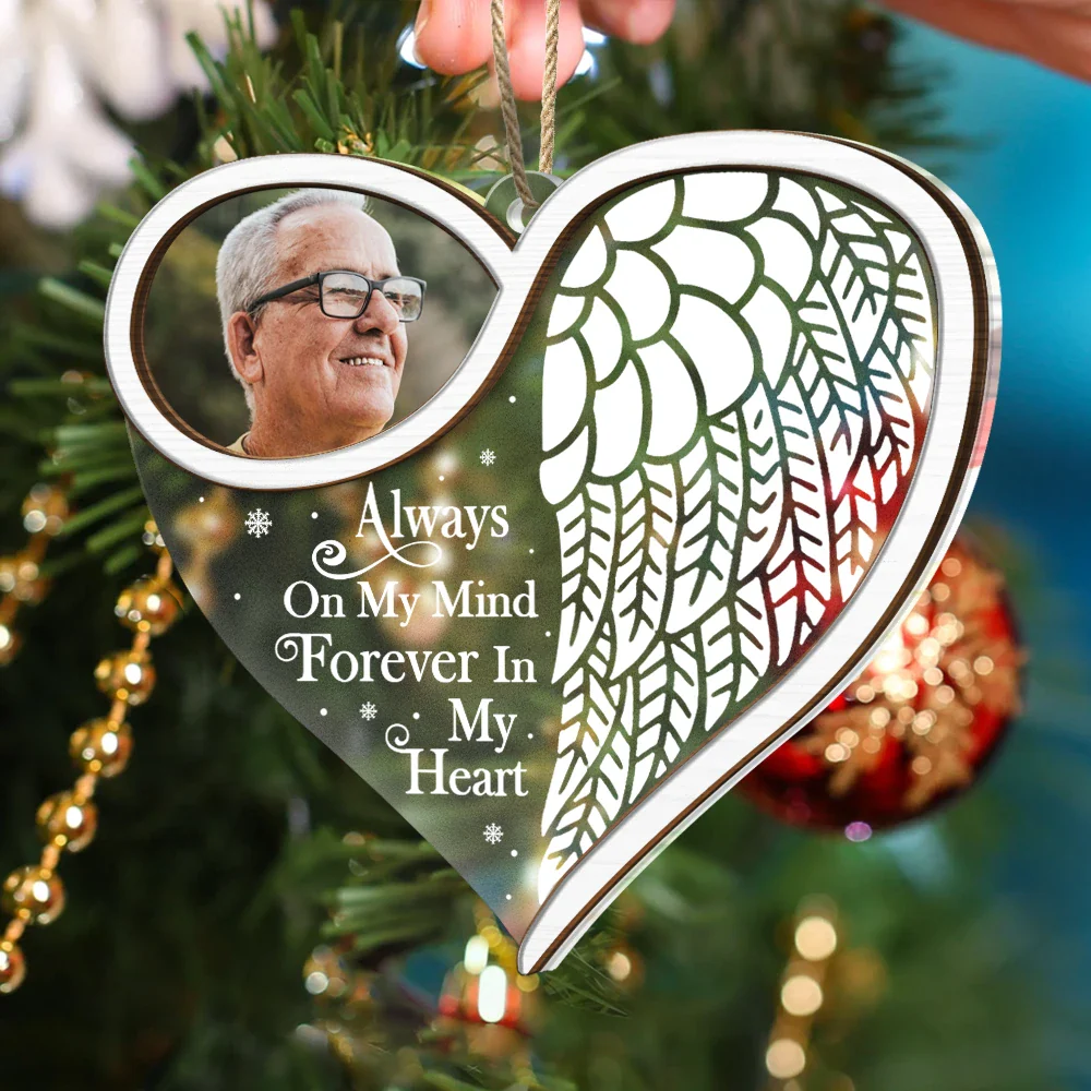 Custom Photo Forever In My Heart - Personalized 2-Layered Mix Ornament - Image 4