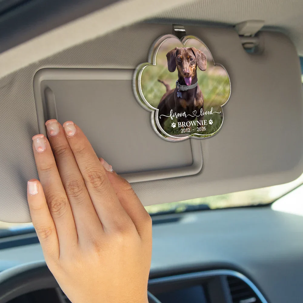 Custom Photo Forever In My Heart - Personalized Custom Shaped Acrylic Car Visor Clip - Image 4