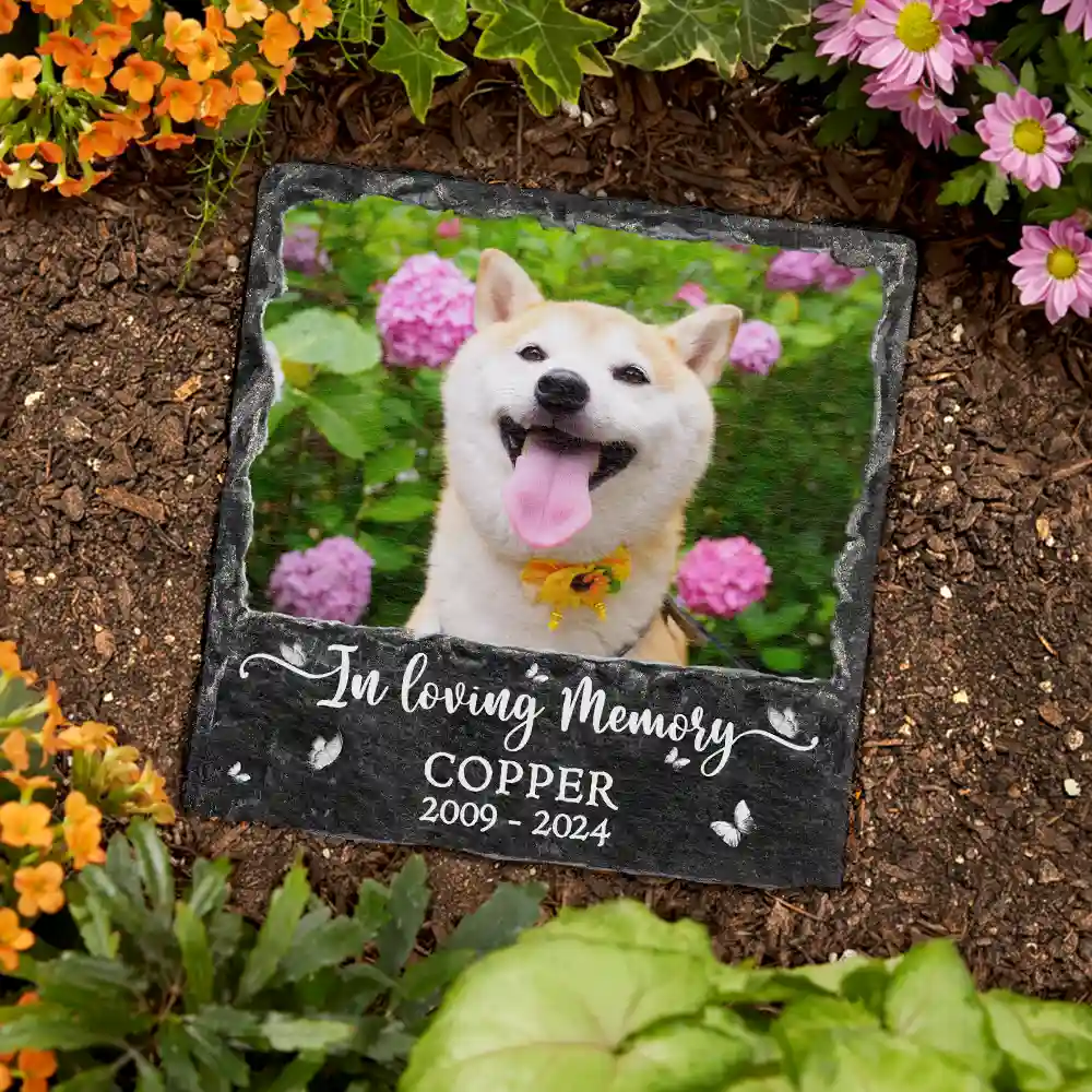 Custom Photo Forever In My Heart - Personalized Rectangle Memorial Garden Stone - Image 3