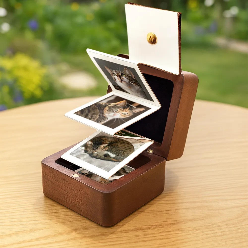 Custom Photo Forever In My Heart - Personalized Wooden Accordion Photo Box - Image 3