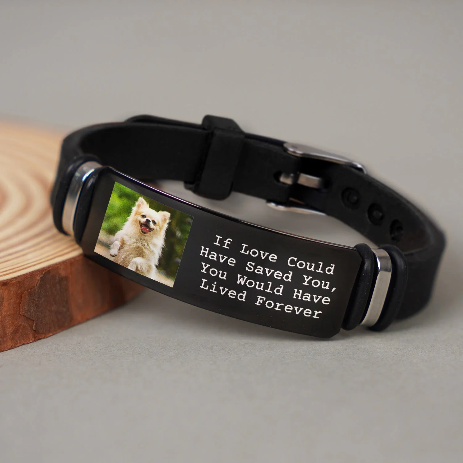 Custom Photo Forever In My Heart Pet Memorial - Personalised Engraved Bracelet - Image 4