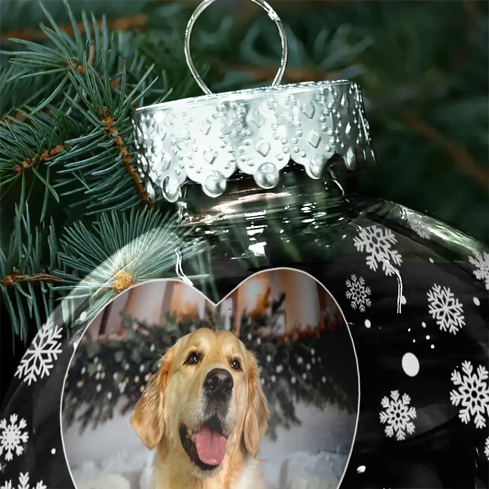Custom Photo Forever Loved Memorial Dog Cat - Personalized Ball Ornament - Image 5