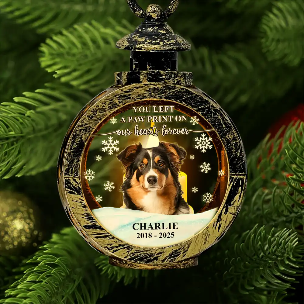 Custom Photo Forever Loved Memorial Dog Cat - Personalized Candlelight Lantern Ornament - Image 3