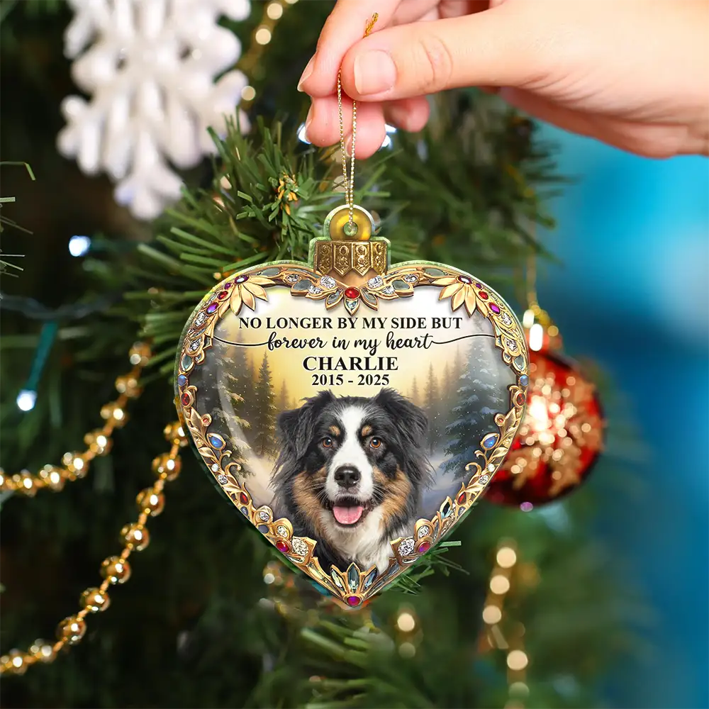 Custom Photo Forever Loved Memorial Dog Cat - Personalized Custom Shaped Acrylic Ornament - Image 5