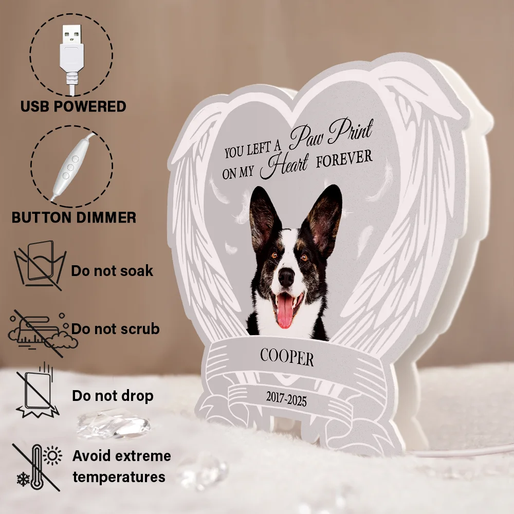 Custom Photo Forever Loved Memorial Dog Cat - Personalized Custom Shaped Light Box - Image 7