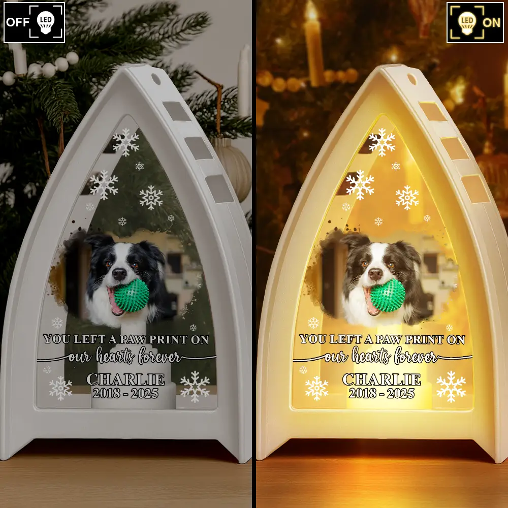 Custom Photo Forever Loved Memorial Dog Cat - Personalized Tabletop Lantern Light - Image 2