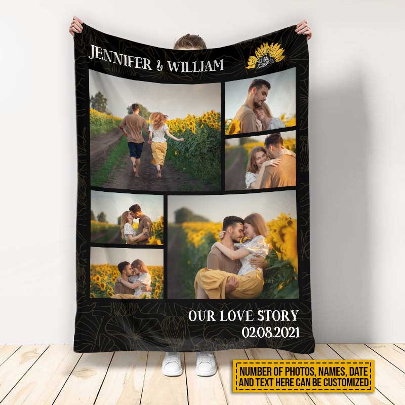Custom Photo Frame Couple Our Love Story Custom Blanket, Couple Gift - Image 4