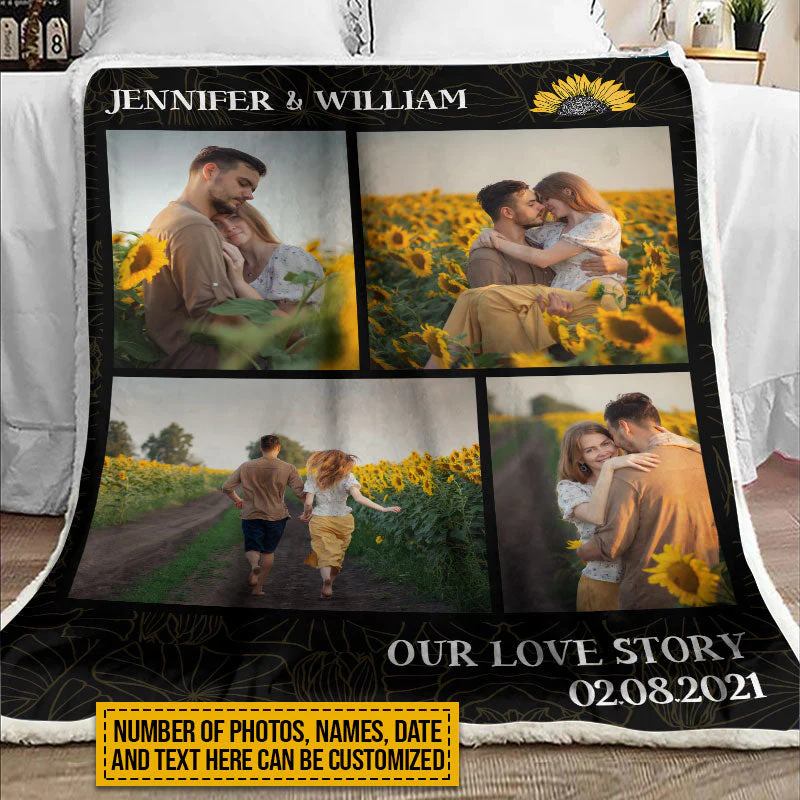 Custom Photo Frame Couple Our Love Story Custom Blanket, Couple Gift - Image 7