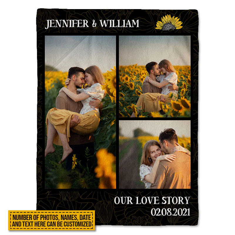 Custom Photo Frame Couple Our Love Story Custom Blanket, Couple Gift - Image 8