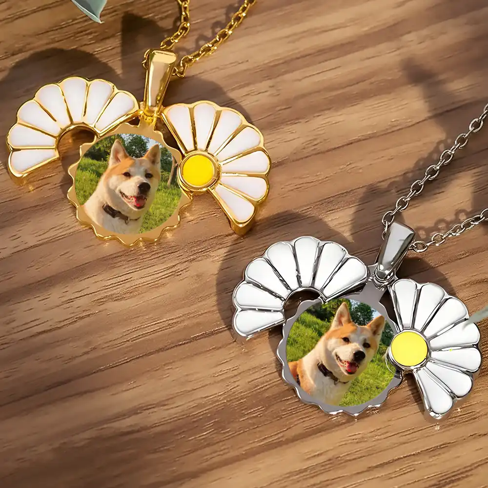 Custom Photo Frame For Pet Mom - Personalized Hidden Message Necklace - Image 2