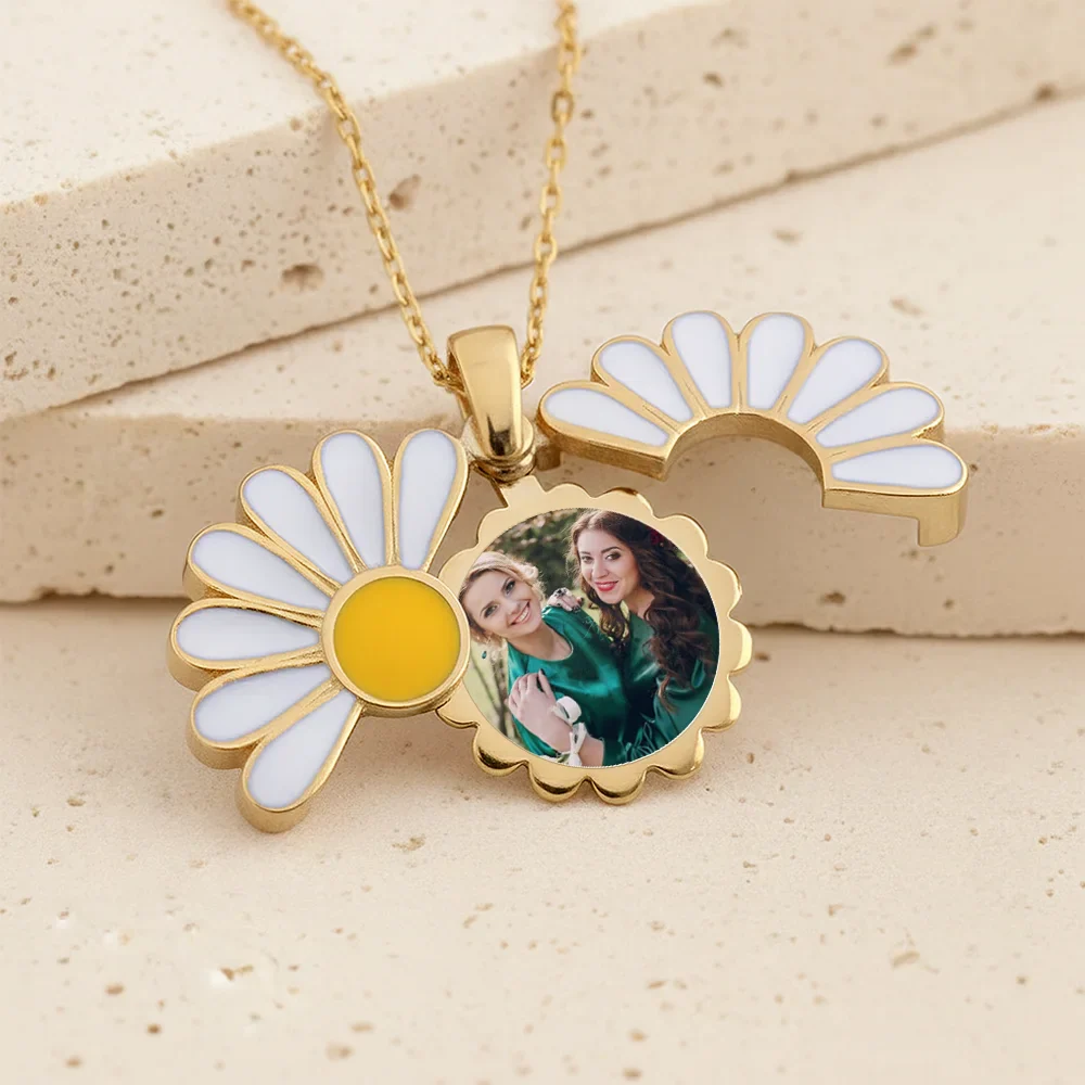 Custom Photo Frame For Sisters And Besties - Personalized Hidden Message Necklace - Image 3
