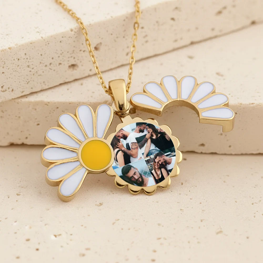 Custom Photo Frame For Women - Personalized Hidden Message Necklace - Image 2