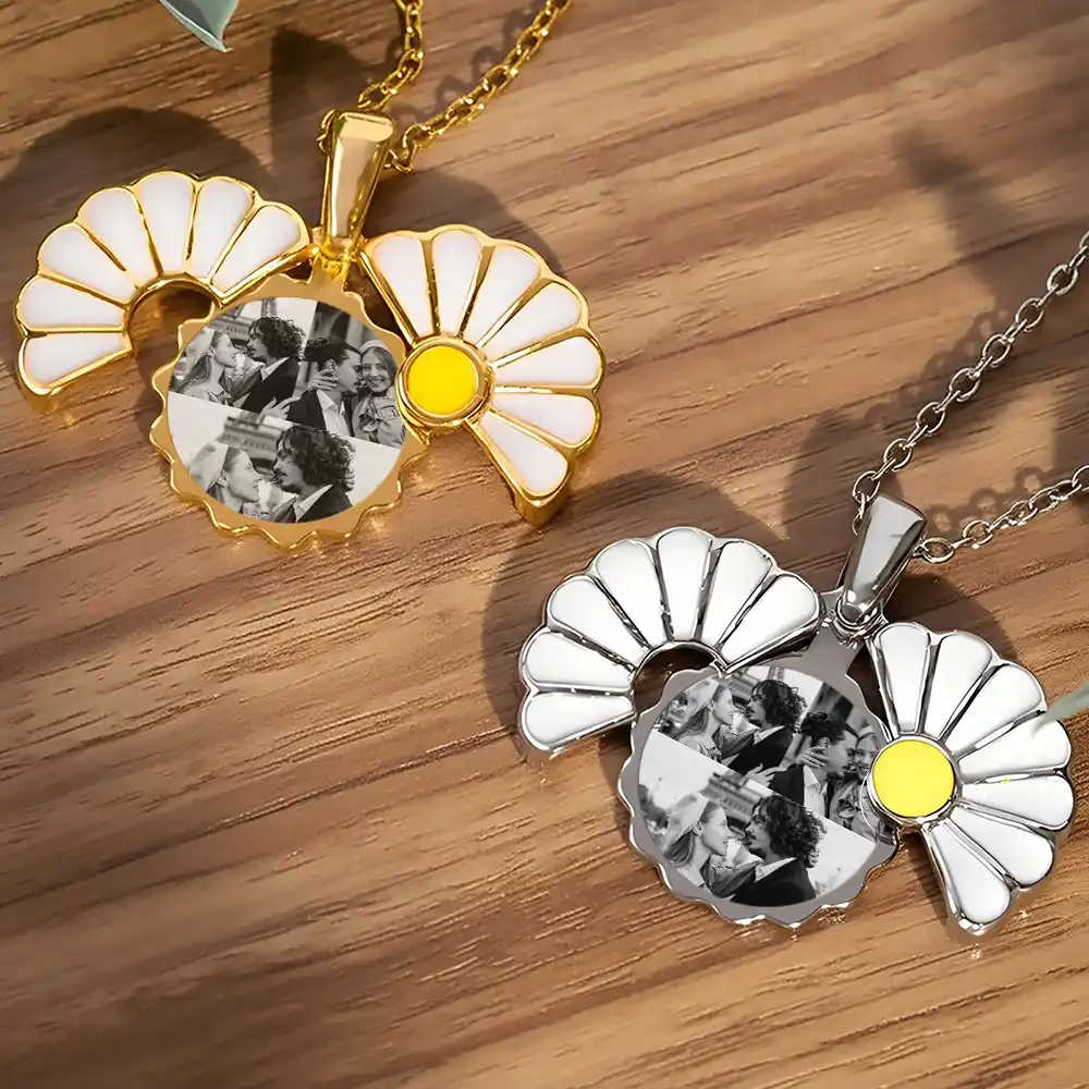 Custom Photo Frame For Women - Personalized Hidden Message Necklace - Image 5
