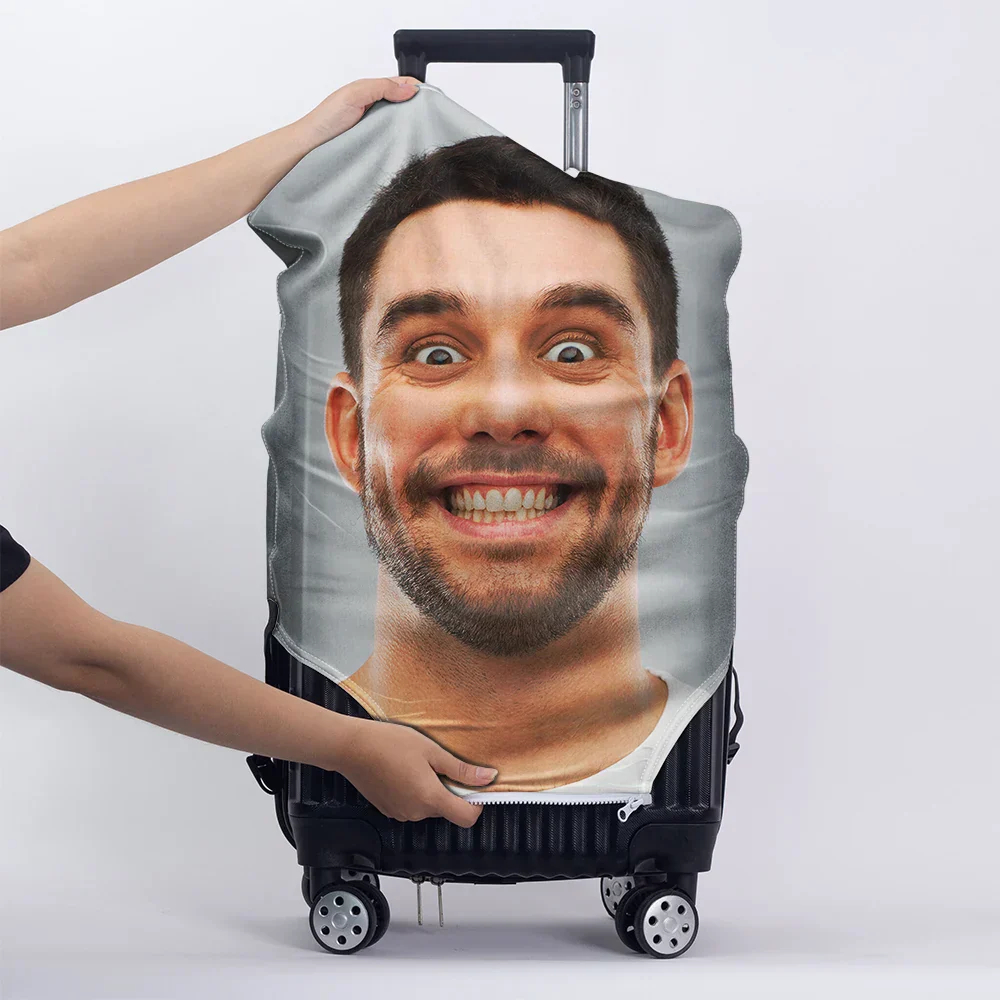 Custom Photo Friends Family Couple Travel Lover - Personalized Luggage Cover - Image 5