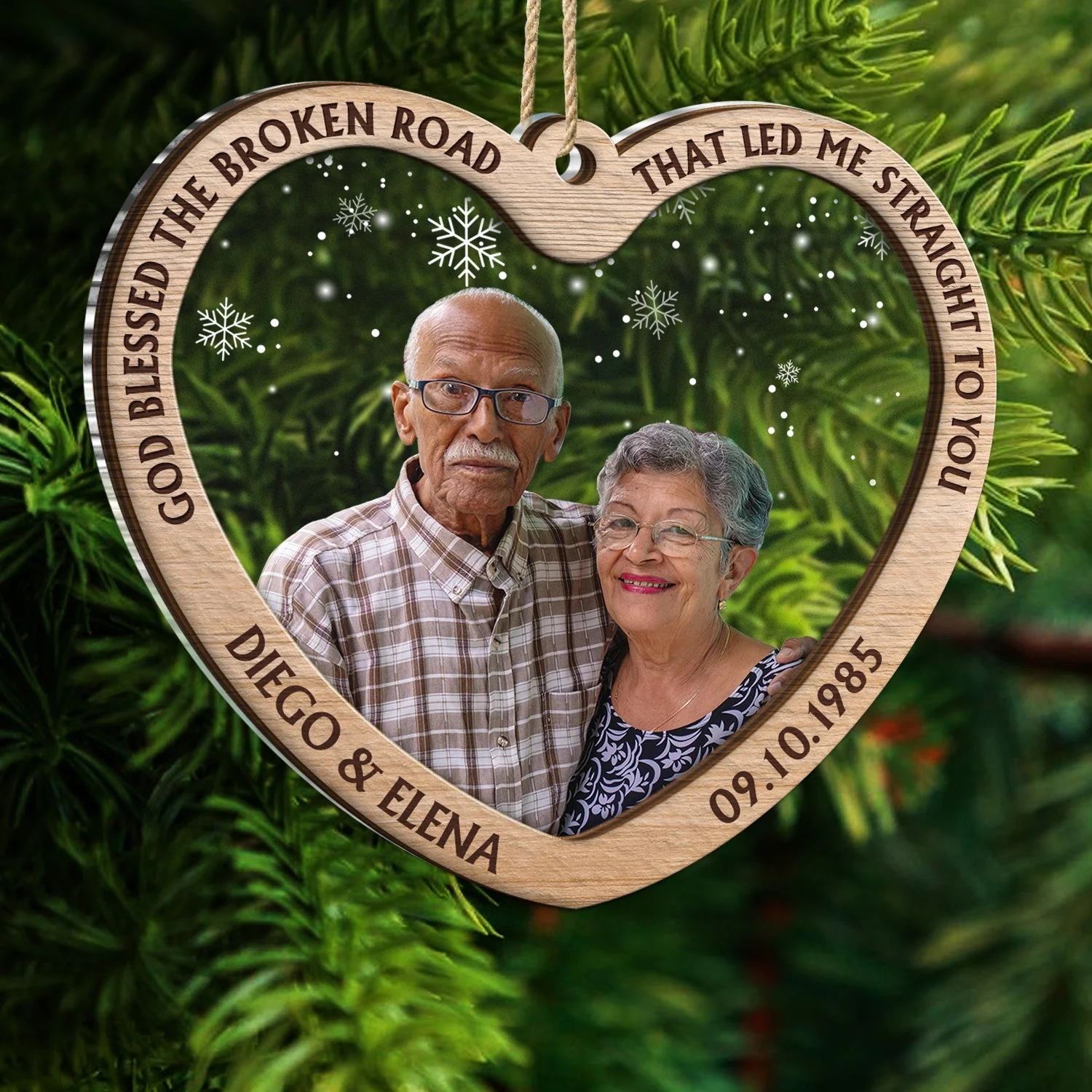 Custom Photo From Our First Kiss Till Our Last Breath - Christmas Gift For Couples - Personalized 2-Layered Mix Ornament - Image 5