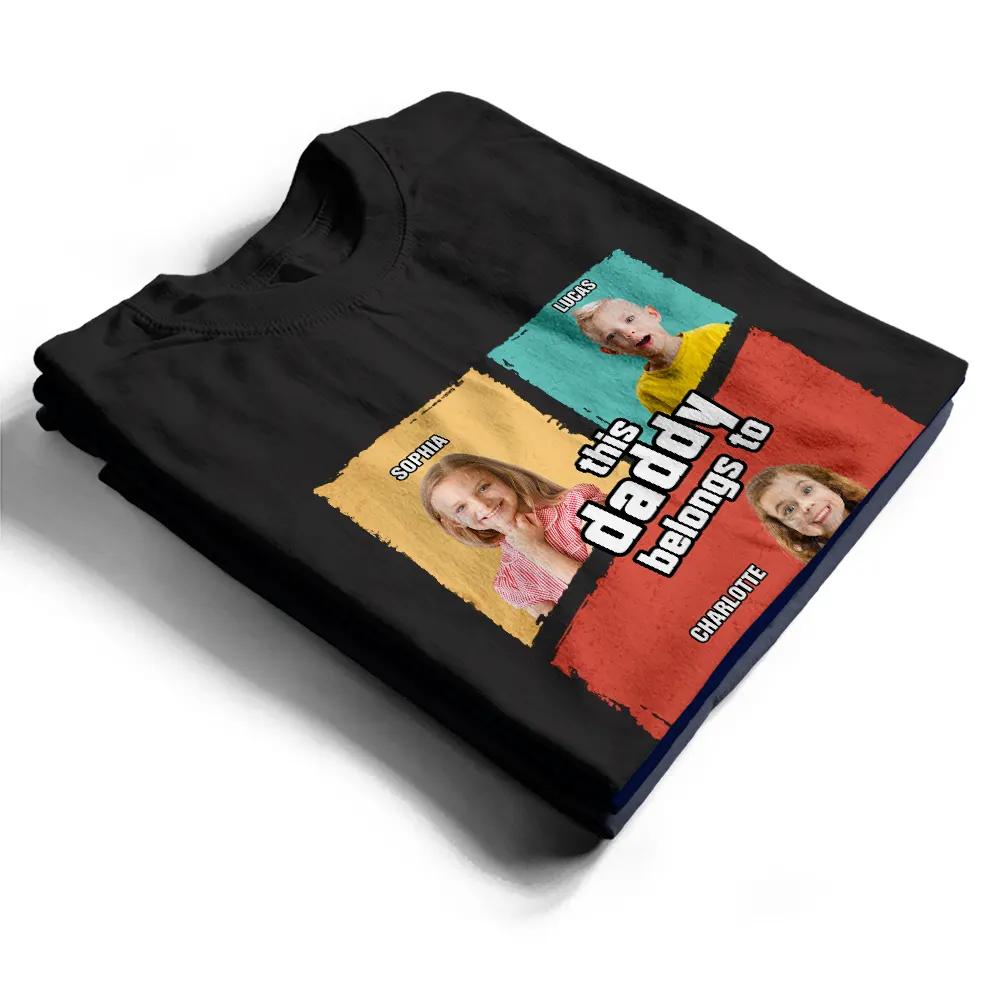 Custom Photo Fun This Dad Papa Grandpa Belong To - Personalized T Shirt - Image 3