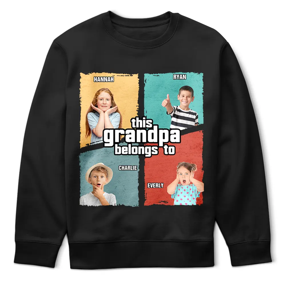 Custom Photo Fun This Dad Papa Grandpa Belong To - Personalized T Shirt - Image 6