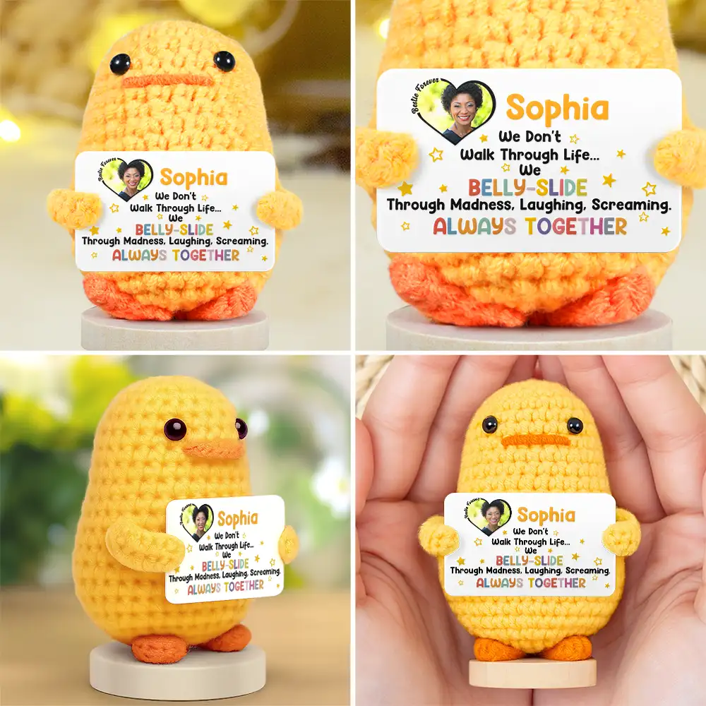 Custom Photo Funny And Heartfelt Bestie - Personalized Doll Crochet With Custom Card - Image 3