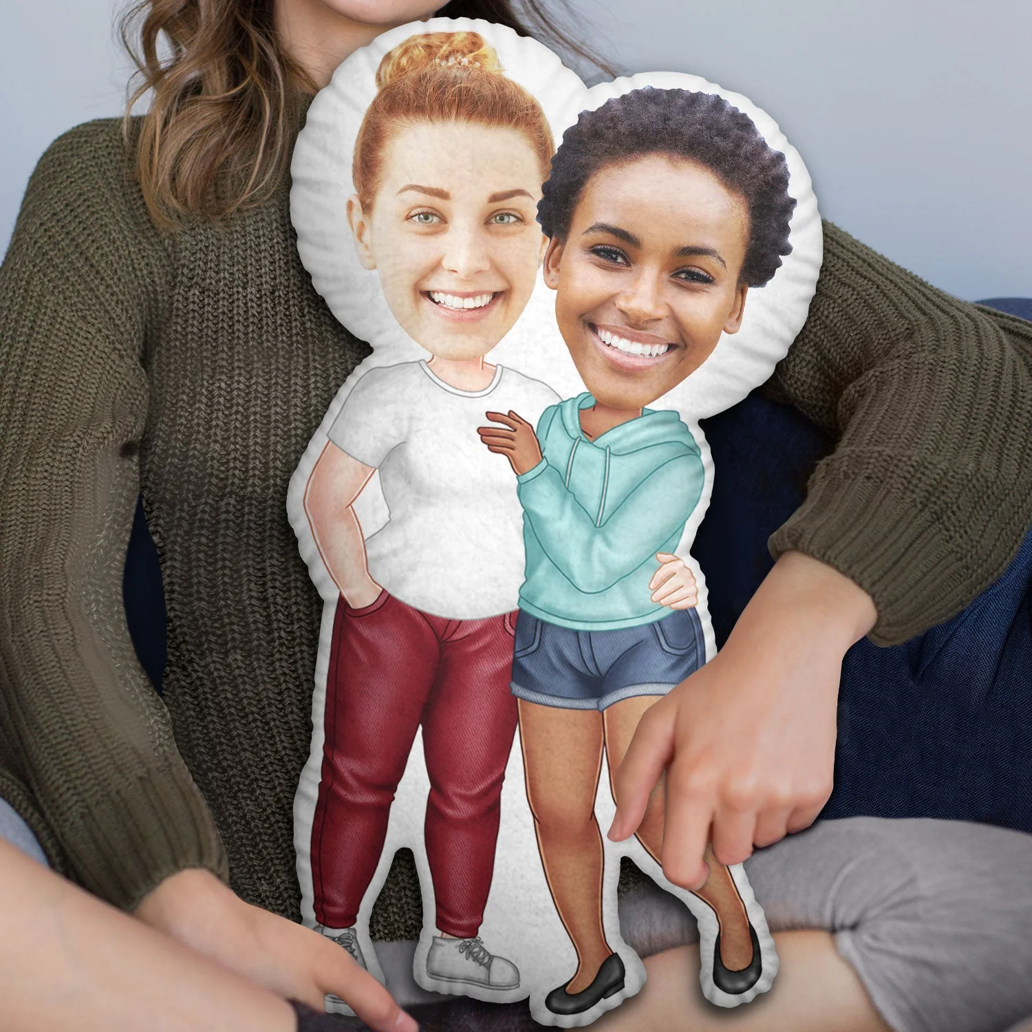 Custom Photo Funny Arm In Arm Couple - Gift For Your Lover, Husband & Wife - Personalized Custom Shaped Pillow - Image 3
