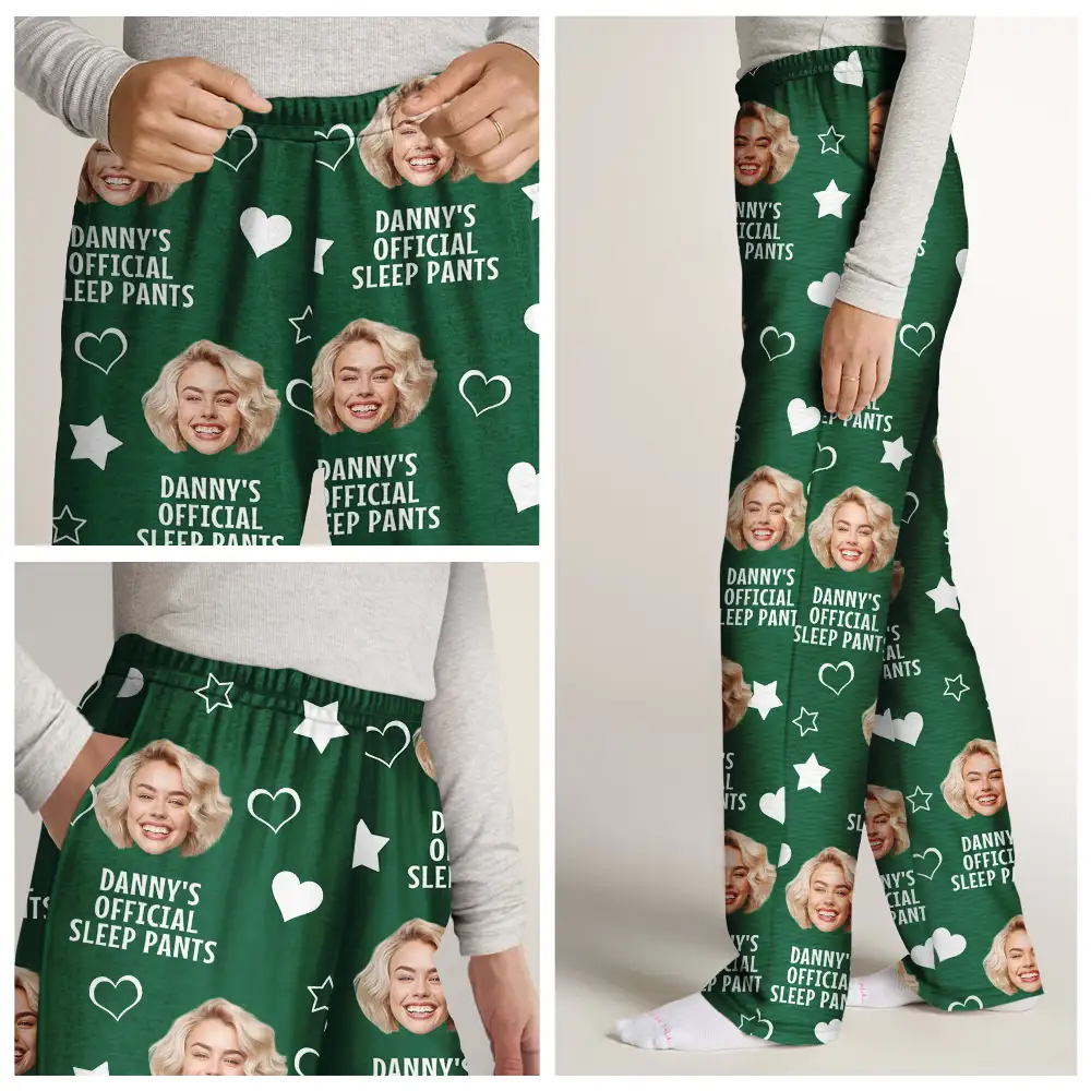 Custom Photo Funny Couple Daddy's Official Sleep Pants - Personalized Pajama Pants - Image 8