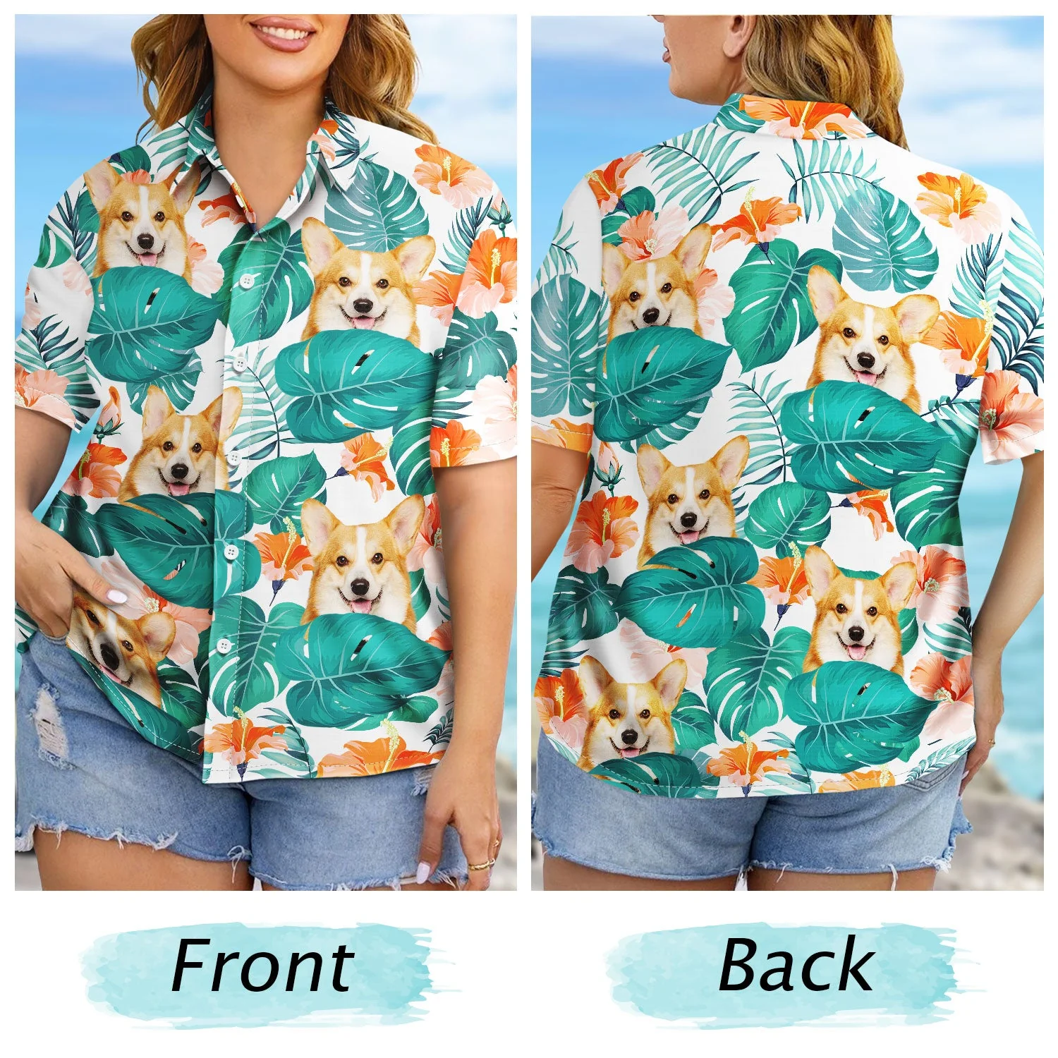 Custom Photo Funny Family Pet Face - Gift For Men, Dog And Cat Lovers - Personalized Custom Hawaiian Shirt - Image 7